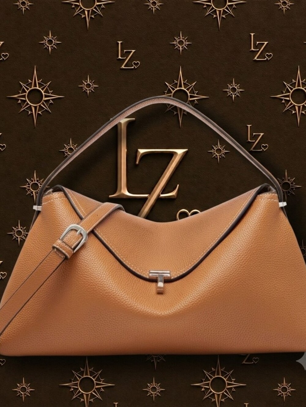 Elegant Tan Shoulder Bag - Classic Everyday Carry (Mystery Gift Inside)